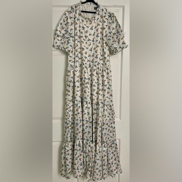 NWT Sister Jane Wild Flower Tiered Maxi Dress in Ivory/Yellow/Blue - Picture 6 of 6